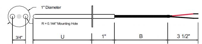 Tubo de aço inoxidável do estilo da flange/tipo tipo ponta de prova do fio de J T K de par termoeléctrico