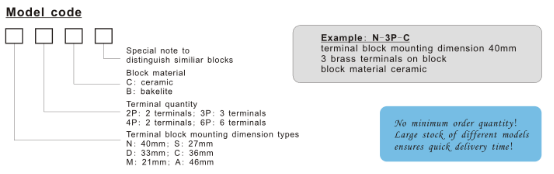 2-6 bloco cerâmico D-2P-C da conexão terminal dos componentes do par termoelétrico dos pinos