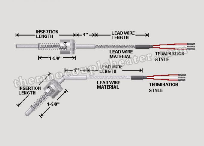 Datilografe o par termoeléctrico fixado K da baioneta de J para o plástico/a indústria de empacotamento