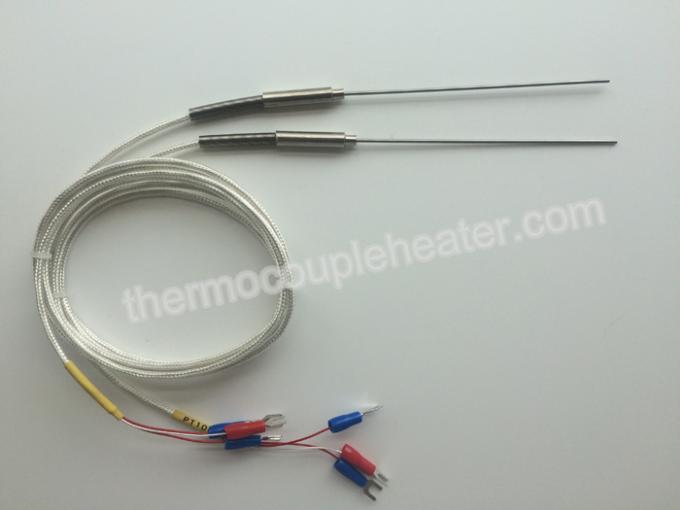 precisão da classe 1 do sensor de temperatura ss304 da RTD pt100 do par termoeléctrico do fio da ponta de prova 3 do diâmetro de 1mm