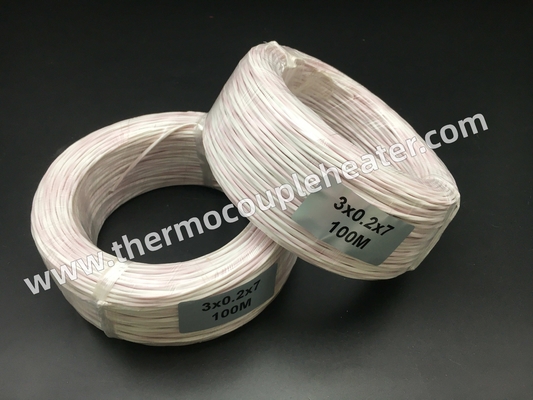 Cabo 3x24AWG da compensação da RTD PT100 com branco vermelho da isolação do PTFE