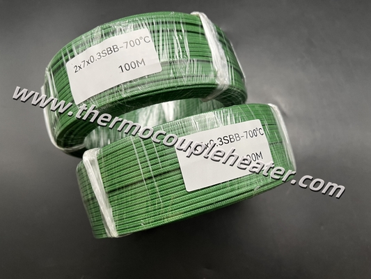 Cabos de compensação de termocouples Tipo S Isolamento especial de fibra de vidro Resistência à temperatura 700°C