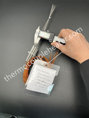 Thermocouple probe type J in 0.65mm with Kapton leading cable