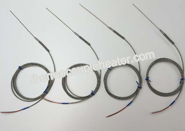 1.5MM Hot Runner Ungrounded Thermocouple With Fiberglass Leads / Metal Transition