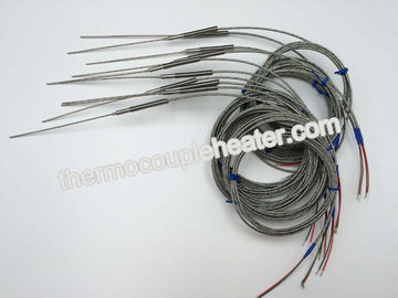 1.5MM Hot Runner Ungrounded Thermocouple With Fiberglass Leads / Metal Transition