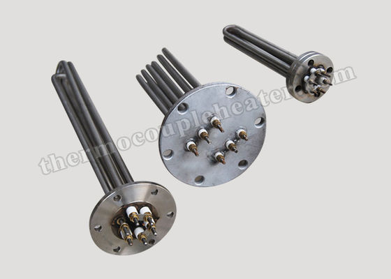 Calefatores de imersão flangeados tubulares da baixa caldeira industrial da wattagem SUS316