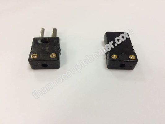 Tipo preto mini conectores termoplásticos dos componentes do par termoelétrico de J masculinos e fêmeas