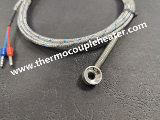 Sensor de termopares com terminal de anel e cabo blindado de aço inoxidável