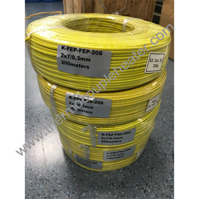PFA Cabos RTD isolados de fibra de vidro Trenzados PT100 Cabos FEP