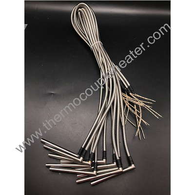 Elementos de aquecimento de cartuchos elétricos de forma L com tubo de metal flexível