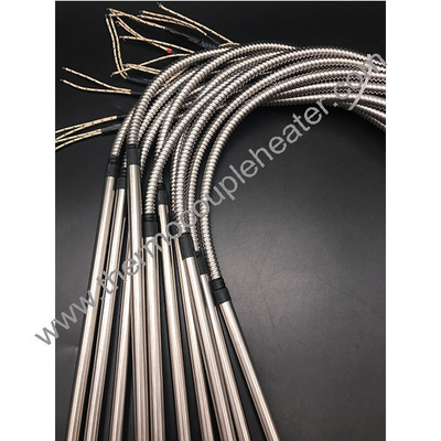Aquecedor de cartuchos de aço inoxidável com fio de níquel revestido com uma manga de metal flexível