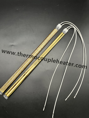 Lâmpada Halogênio Tubo Duplo Reflector de Ouro Tubo Quartz Aquecedor de Infravermelho