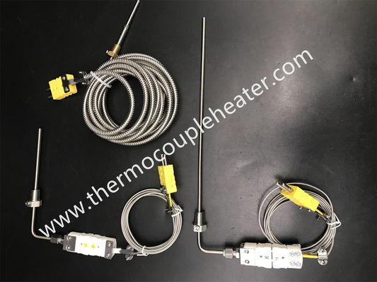 Termócopo flexível de tipo K com dispositivo de compressão ajustável e conector