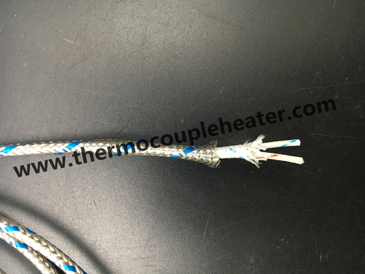 Cabo de extensão de par termoelétrico da isolação da fibra de vidro 24AWG com malha de aço inoxidável