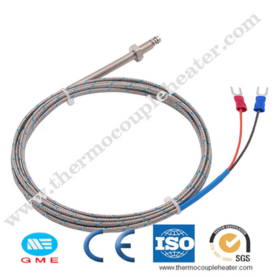 Tipo de aço inoxidável par termoelétrico M6 da RTD K do sensor de temperatura Pt100 do parafuso
