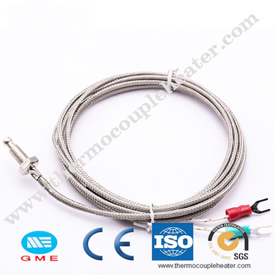 Tipo de aço inoxidável par termoelétrico M6 da RTD K do sensor de temperatura Pt100 do parafuso