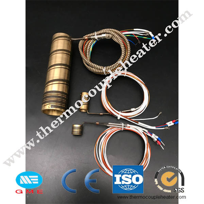 Bobina de bronze Heater And Thermocouple de Heater Nozzle Heater Pressed With da tubulação do corredor quente
