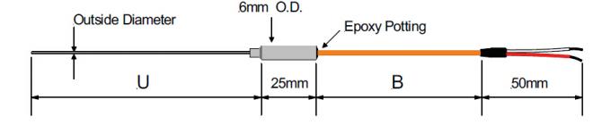 Datilografe a J a ponta de prova de par termoelétrico quente do corredor com transição plástica para a modelagem por injeção