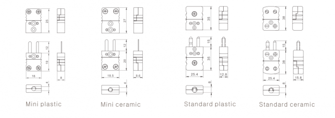 Componentes industriais do par termoeléctrico, tipo padrão conector de K de par termoeléctrico