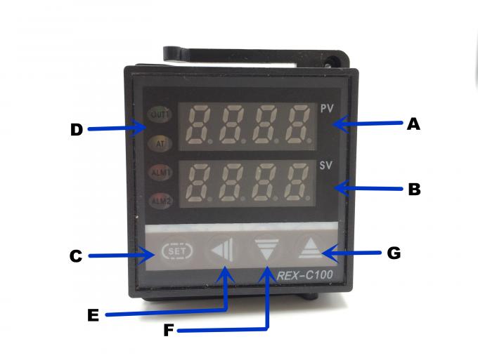 Controlador de temperatura industrial 48X48 comum de Digitas TC REX-100