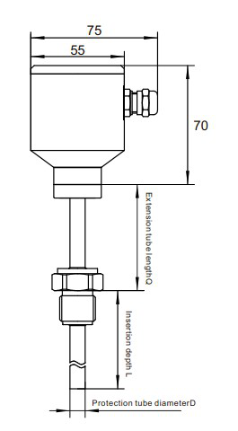 Datilografe a tipo revestido classe dos Ss 316 K do sensor de temperatura de K do par termoelétrico Um IP67