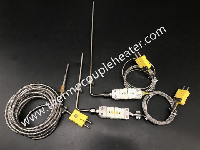 Termócopo flexível de tipo K com dispositivo de compressão ajustável e conector